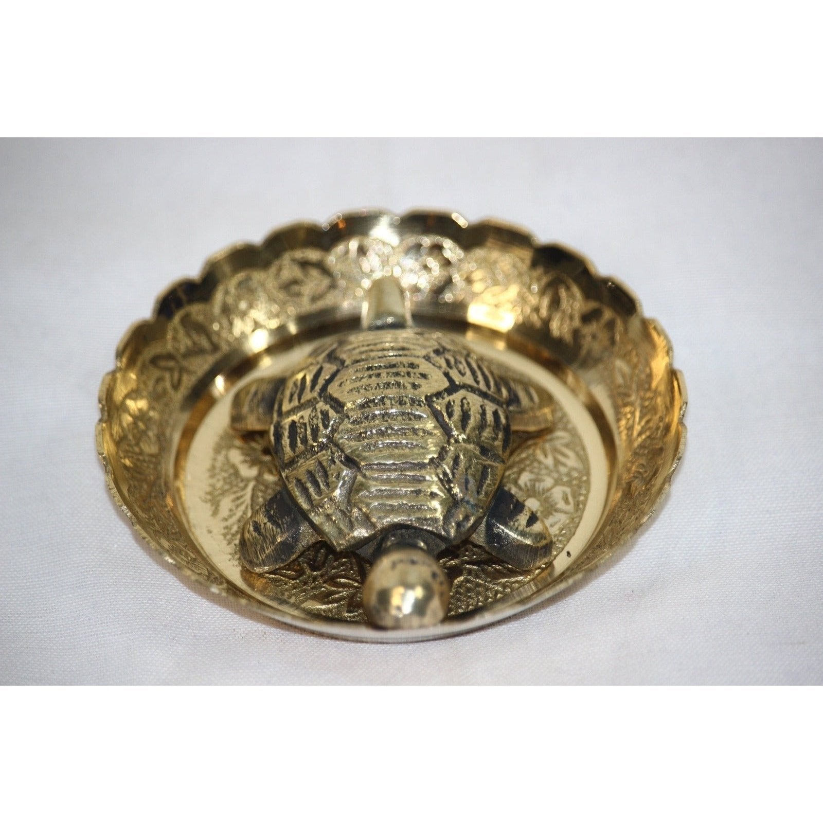 Decorated Brass Tortoise Decor-Samaghri