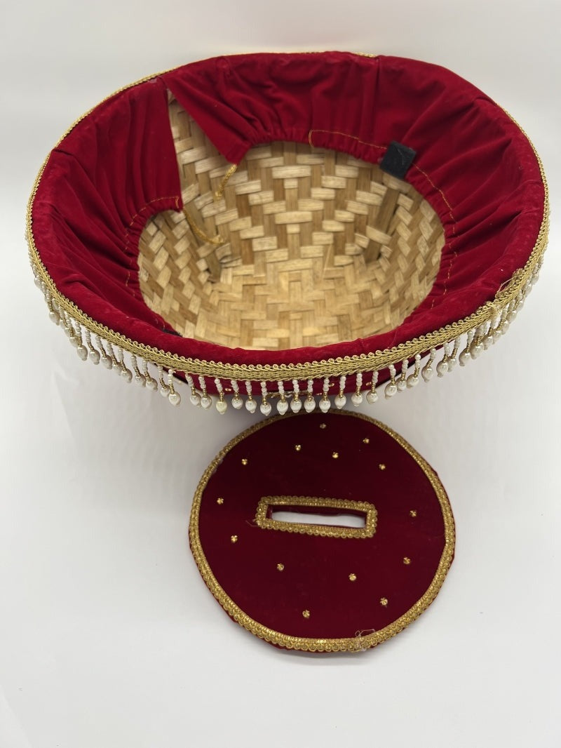 Decorated Velvet Dalo Dali Wedding Ceremony Supplies-Samaghri