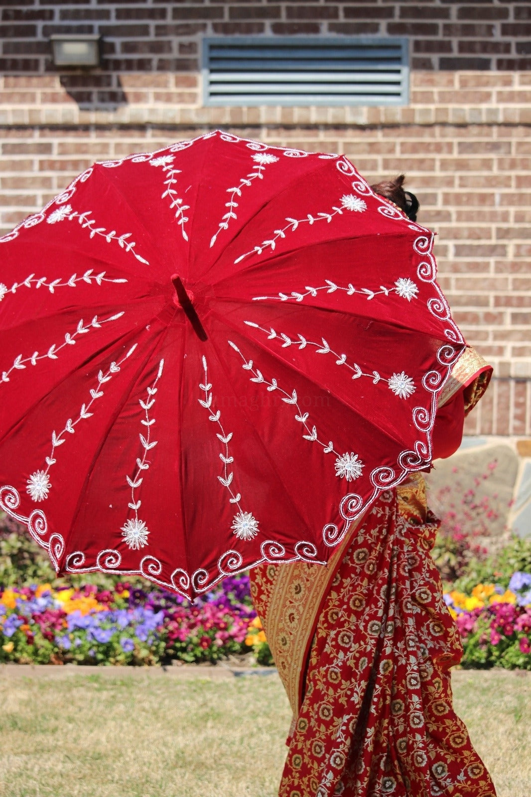 Embroided Umbrella Wedding Ceremony Supplies-Samaghri