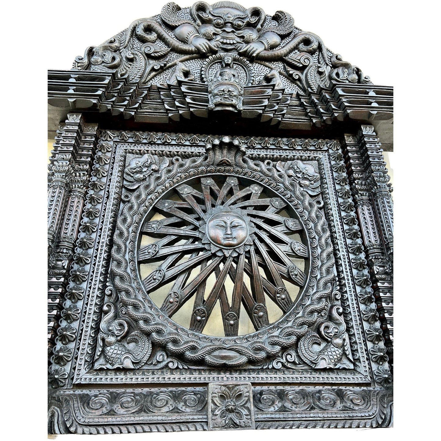 Surya Mukhi Aakhi Jhyal/ Ankhijhyal Wood Carvings Samaghri
